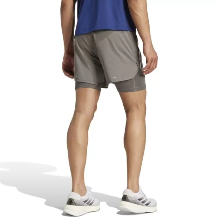 adidas Own The Run 3-Stripe 2in1 Shorts Gris Cheap