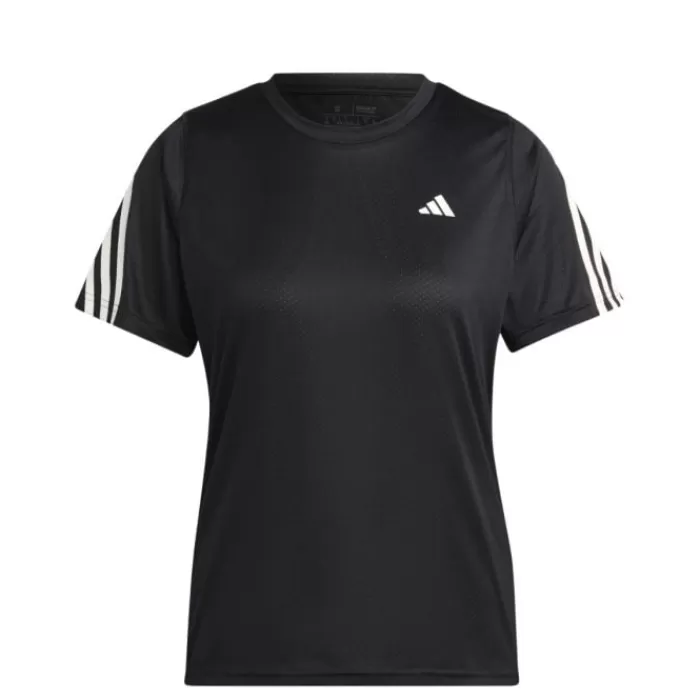 adidas Run Icons 3-Stripes Short Sleeve Tee Negro Discount