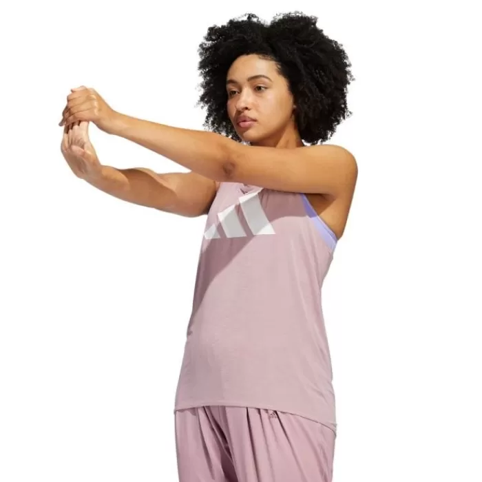 adidas 3-Stripes Logo Tank Top Rosa Sale