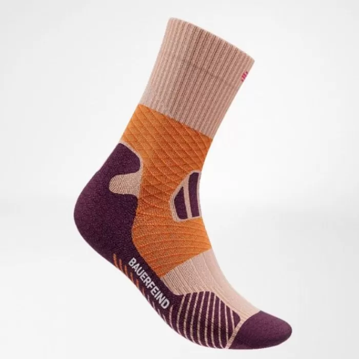 Bauerfeind Trail Run Compression Socks Mid Cut Naranja Clearance