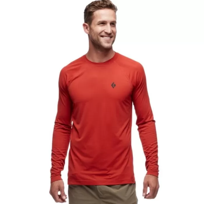 Black Diamond Alpenglow Long Sleeve Crew Rojo Fashion