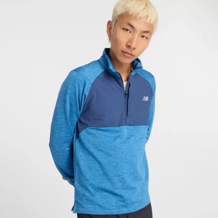 New Balance Athletics Heat Grid 1/2 Zip Azul Flash Sale