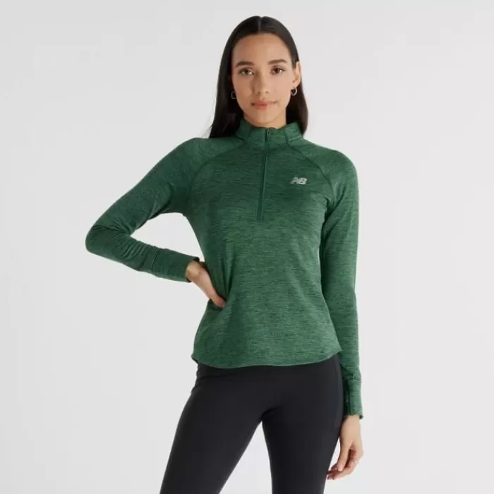 New Balance Athletics Heat Grid Half Zip Verde Flash Sale