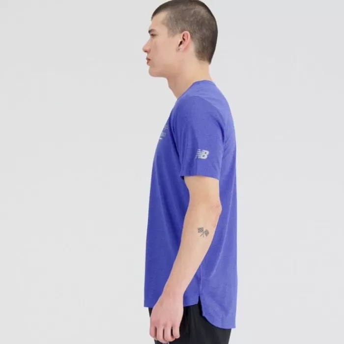 New Balance Graphic Impact Run Short Sleeve Azul Shop