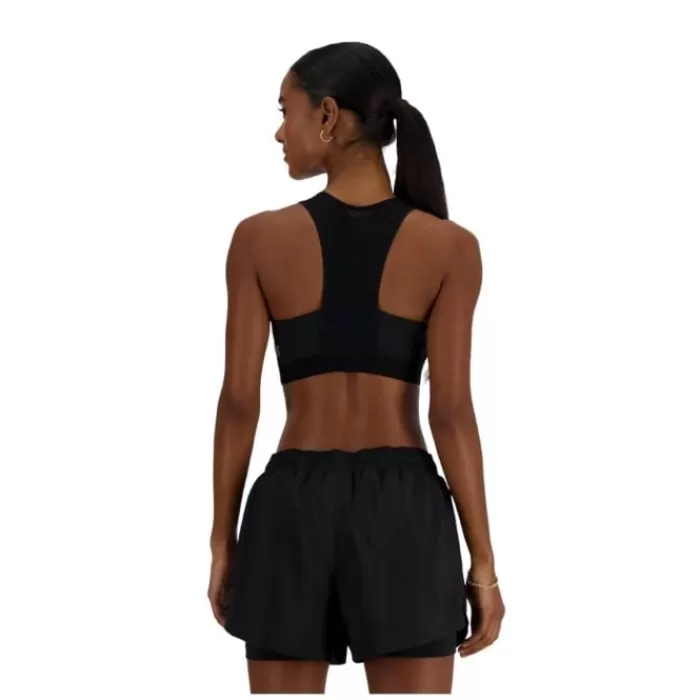 New Balance NB Sleek Medium Support Pocket Sports Bra Negro Discount