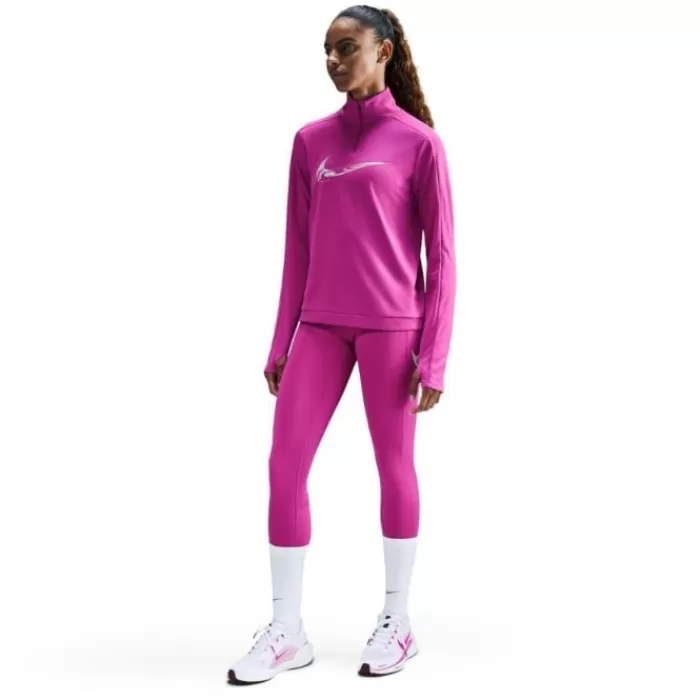 Nike Swoosh Heathered Half Zip Midlayer Rosa Online