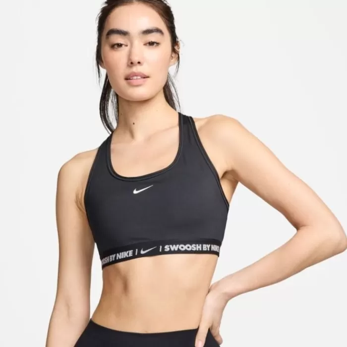 Nike Swoosh Sports Bra Medium Support Negro Fashion