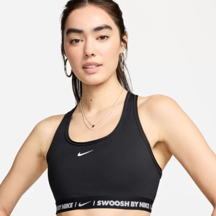 Nike Swoosh Sports Bra Medium Support Negro Fashion