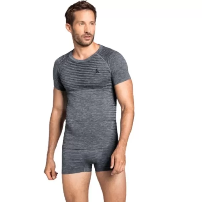 Odlo Top Crew Neck Short Sleeve Performan Gris Discount