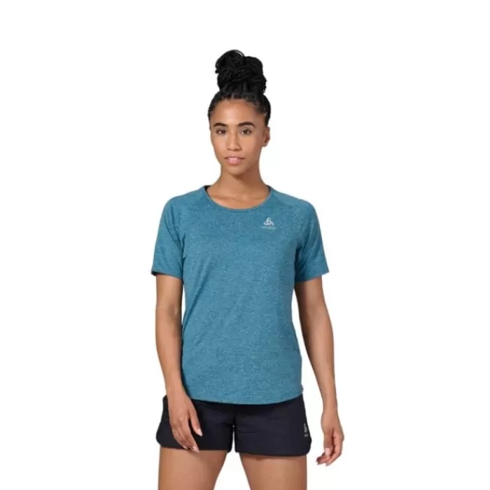 Odlo T-shirt Crew Neck Short Sleeve Run Easy Azul Cheap