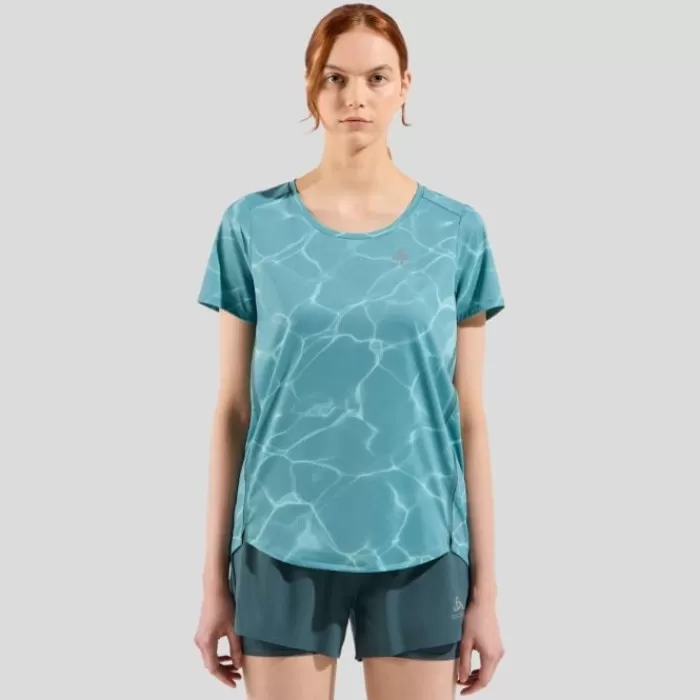 Odlo Zeroweight Chill-Tec Print T-Shirt Crew Neck Verde Online