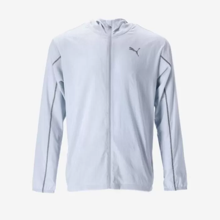 Puma Run PLCD Graphic Woven Hooded Jacket Gris Sale