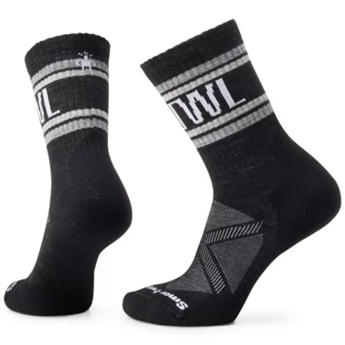 Smartwool Run Athletic Retro Stripe Crew Socks Negro Fashion