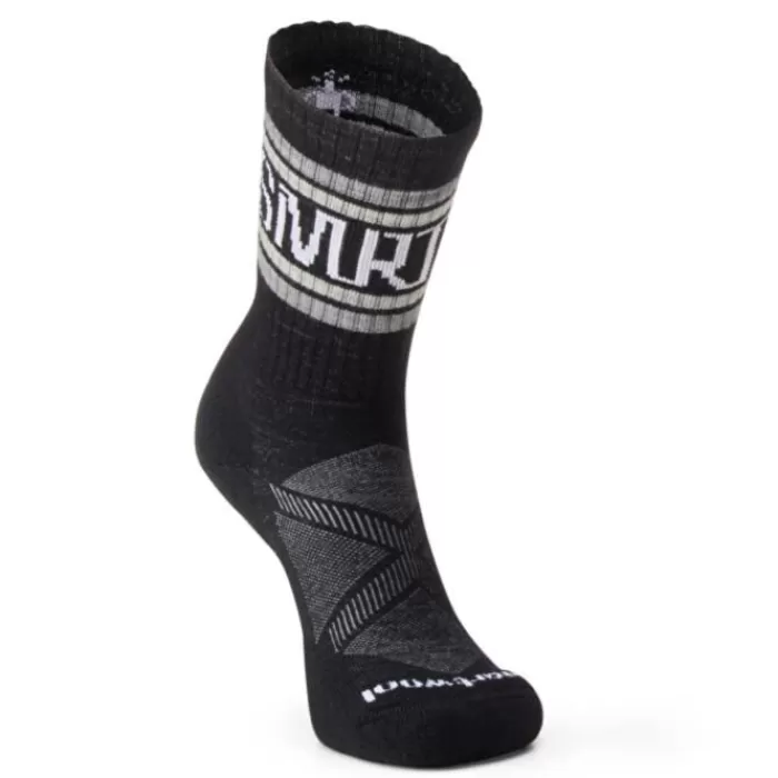 Smartwool Run Athletic Retro Stripe Crew Socks Negro Fashion