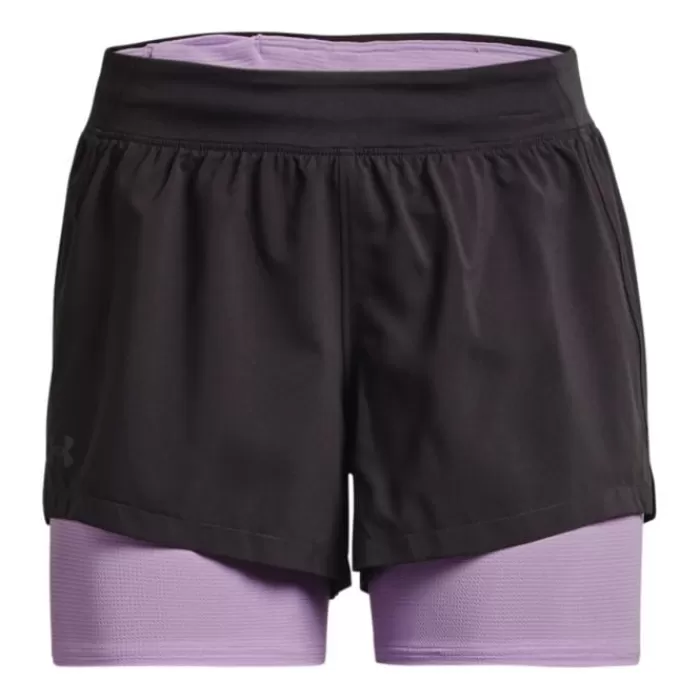 Under Armour Iso-Chill Run 2-In-1 Shorts Negro New